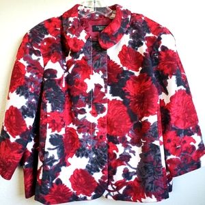 Talbots Jacket/Blazer Red, Gray, White 18WP, 18W Petite, 18P